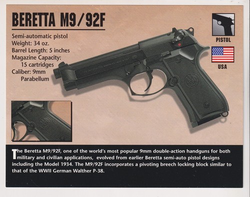 Pistola beretta 92f 9mm - m9,